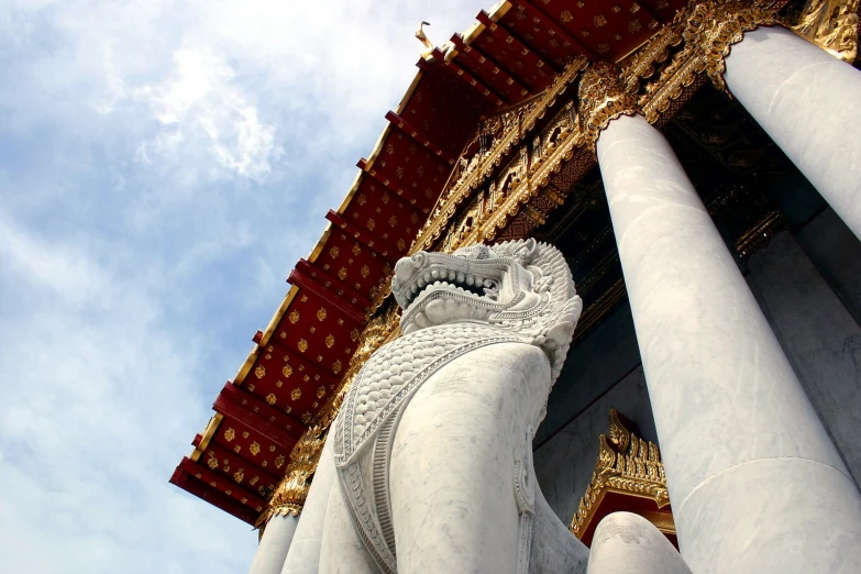 a close up of the pillars of an ornate building