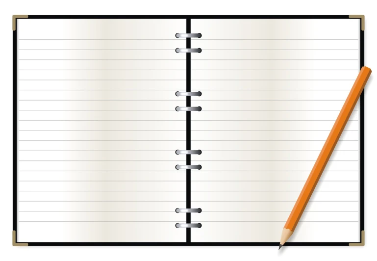 an open notebook with a blank lined page