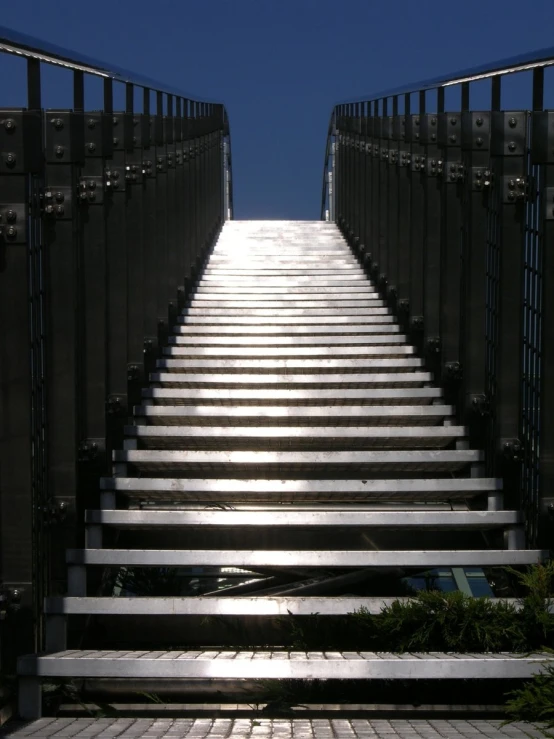 an open stairway is shown with no people in it