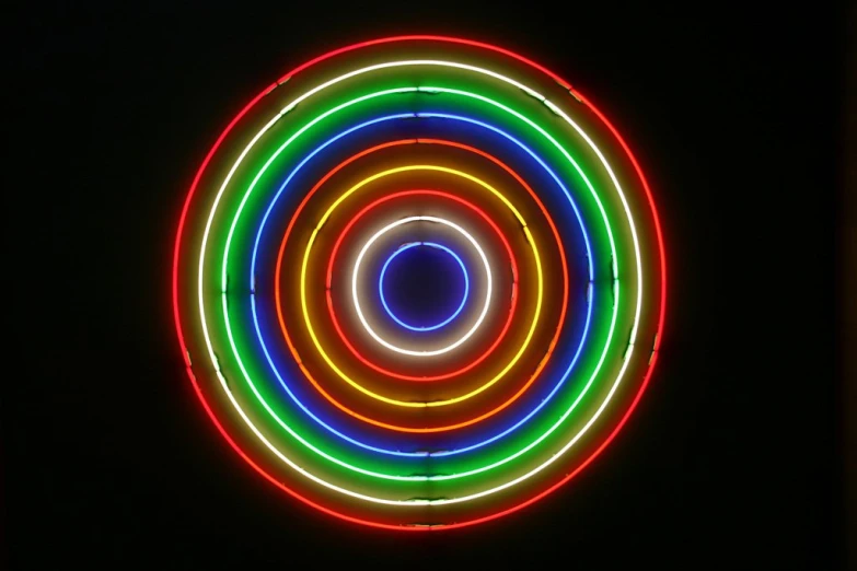 a circular light with various color lights around it