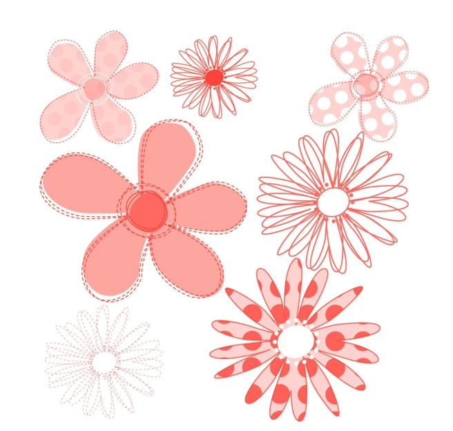 three flowers that are on a white and gray background