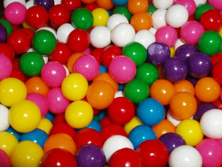 large amount of colored balls are scattered together