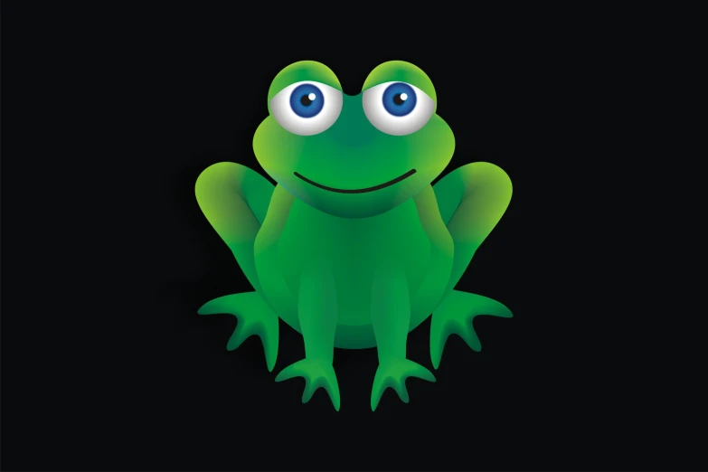 an image of a green frog on a black background