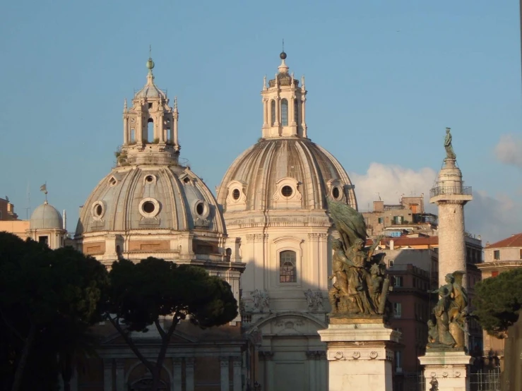 the domes of the buildings are all visible