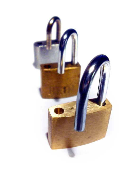 a couple of padlocks that are close to one another