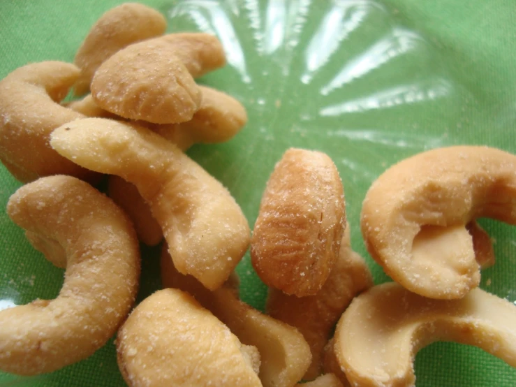 some fried cashews are on a plate