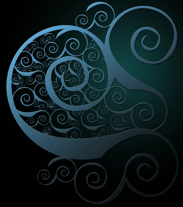 a dark background with a white swirl in the middle