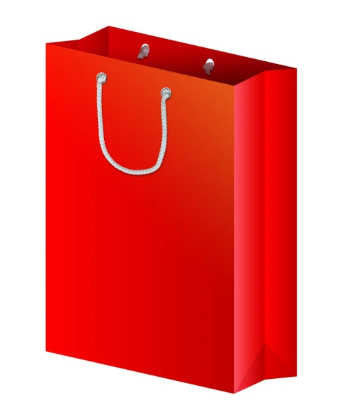 a red shopping bag on a white background