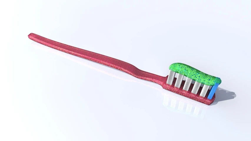 toothbrush made from a tube of colored toothpaste