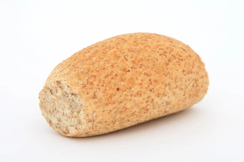 a piece of bread on a white surface