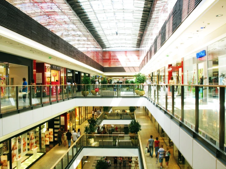 a view of the inside of a large building