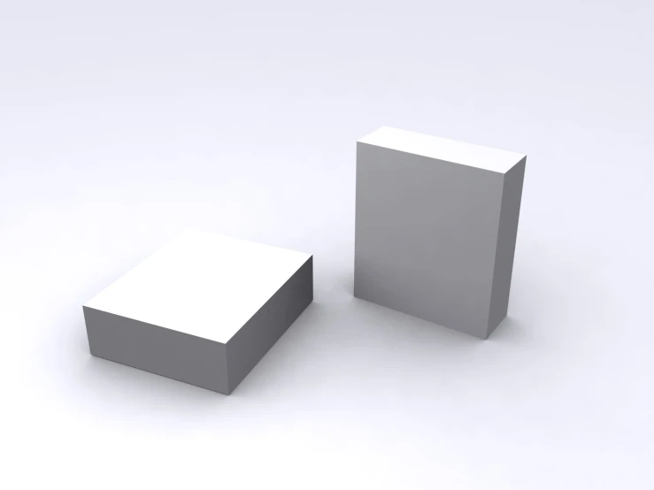 two white boxes sitting next to each other