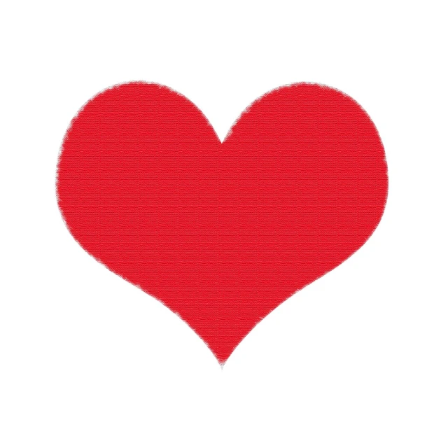 the image shows a red heart with many small dots