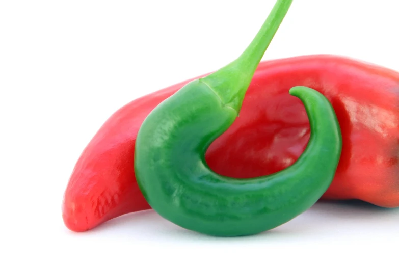 the chili is in green and red