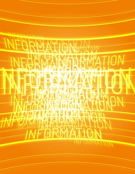 a series of neon orange, yellow and black lines with international information written on them