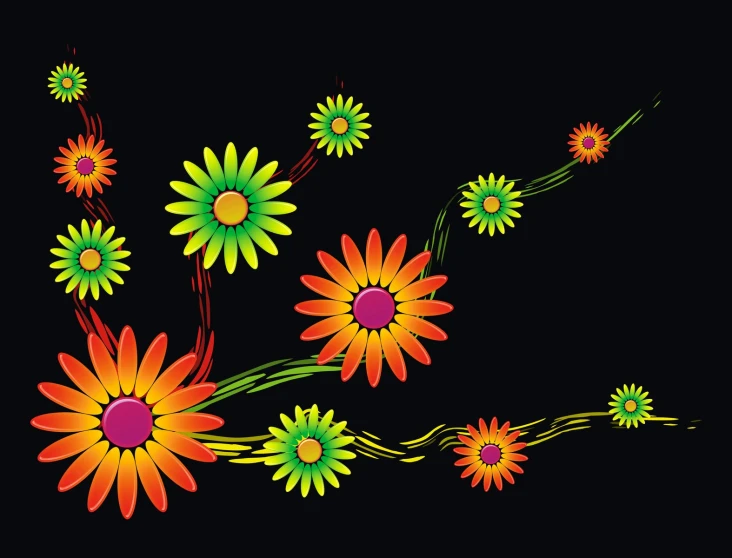 an image of a floral arrangement on a black background