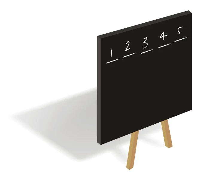a black board that has numbers on it