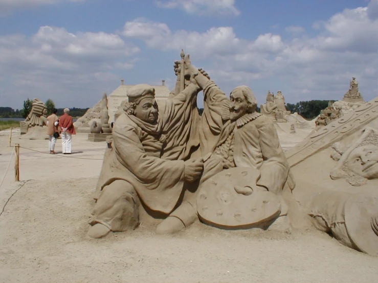 a sand sculpture that has been created on the beach