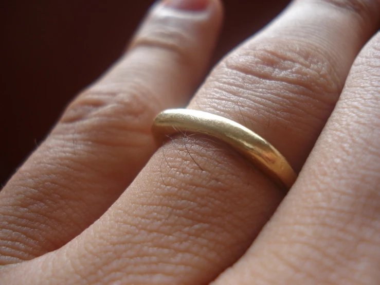 the ring has gold in it that stands on someone's fingers