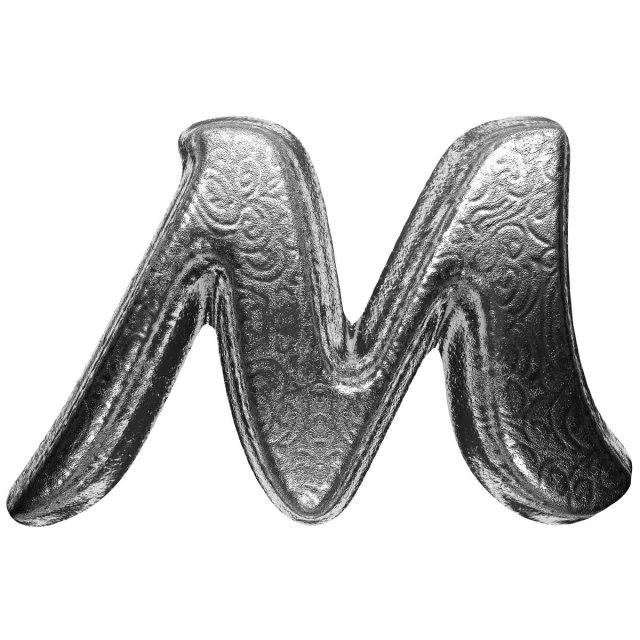 a black and white pograph of the letter m