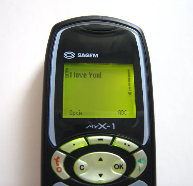 a small cell phone that is sitting on a table