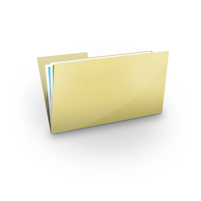 folder in front of a white background