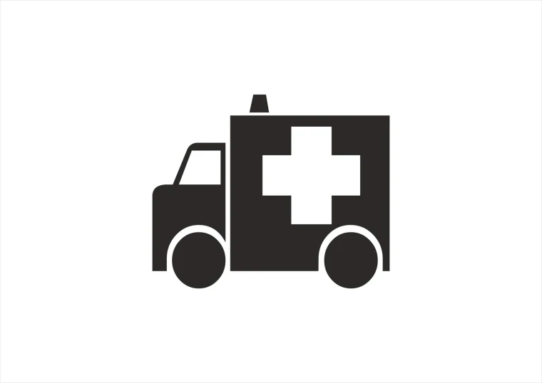 an ambulance with a cross on the side