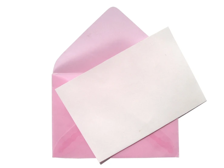 the top corner of a pink envelope and one side of the bottom