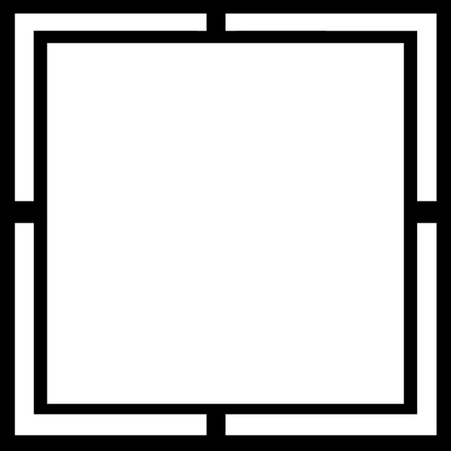 an empty black square on a white background