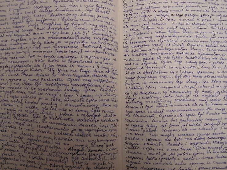 a page with writing in blue ink on a book