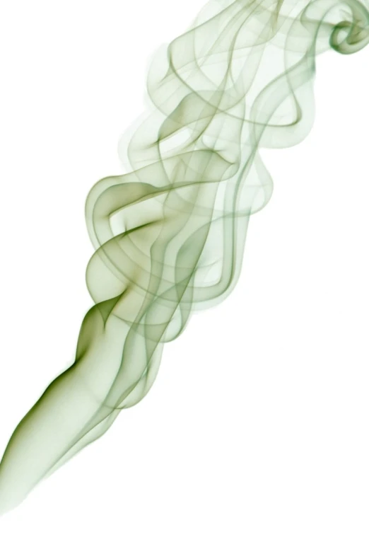 the smoke moves across a white background