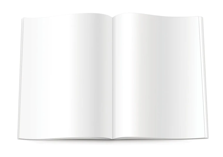 a open book with blank pages for a product or advertit