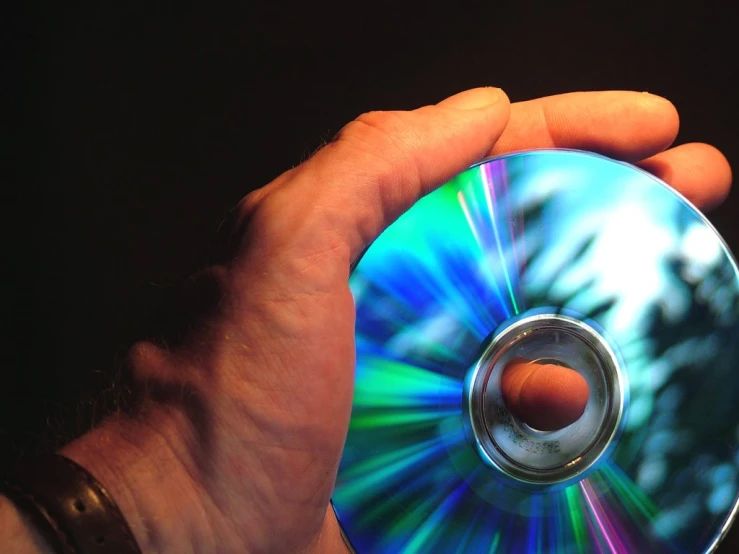 someone is holding a multi - color disk that looks like a tree