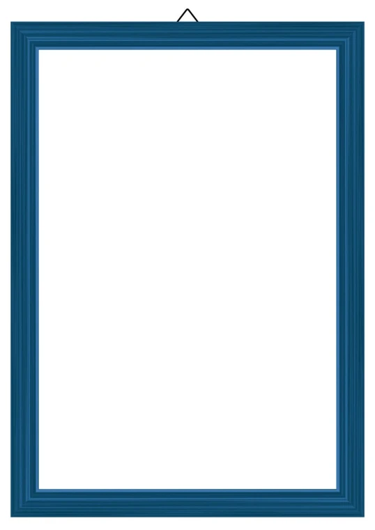 an empty blue frame with a white background