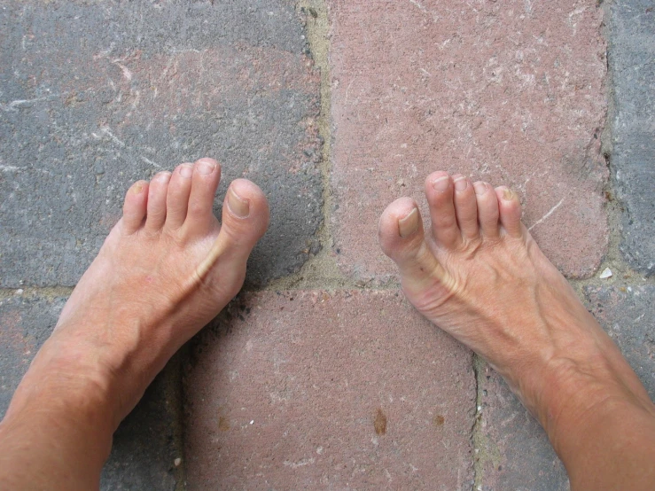 the person has their toes up on the ground