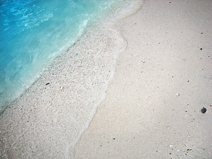 blue water in a turquoise sea next to white sand