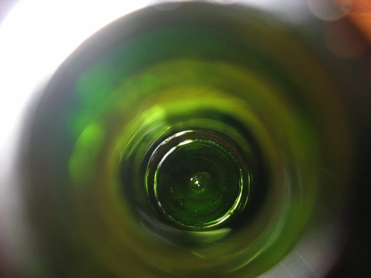 a po of the inside of a glass bottle