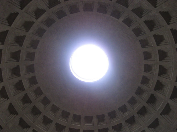 a view of the top of a building in a circle