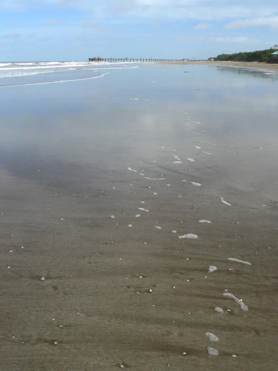 footprints that are made in the sand on the beach