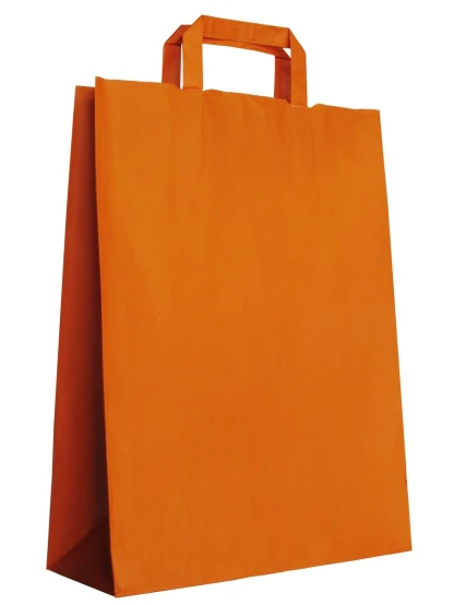 a large orange bag that is slightly open
