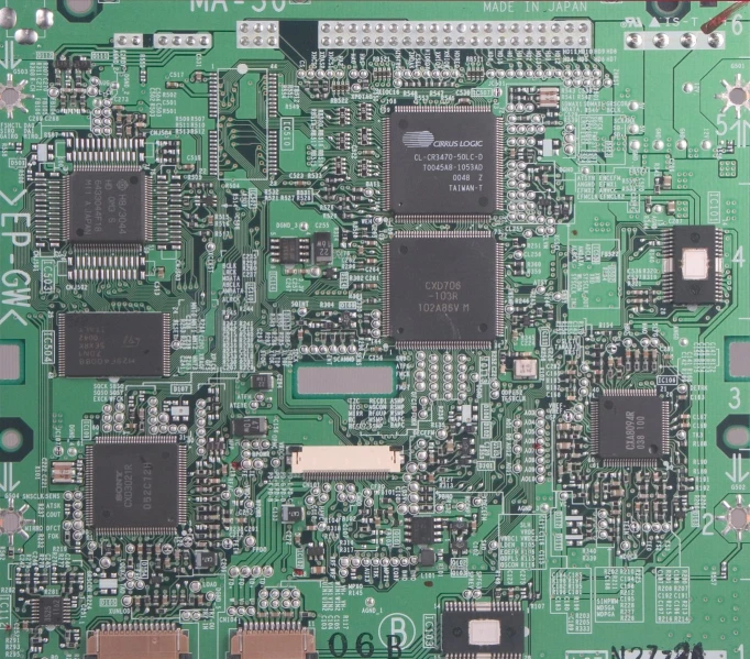 the bottom part of a electronic board with several small wires