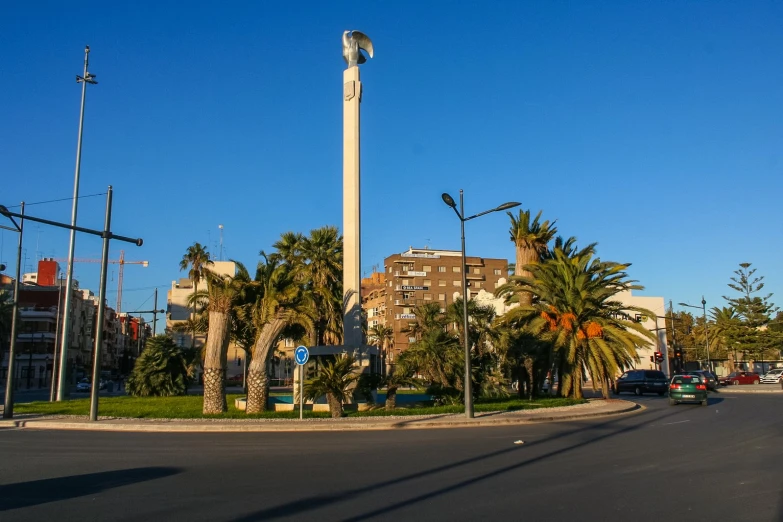 an old lightpost is at the end of the street