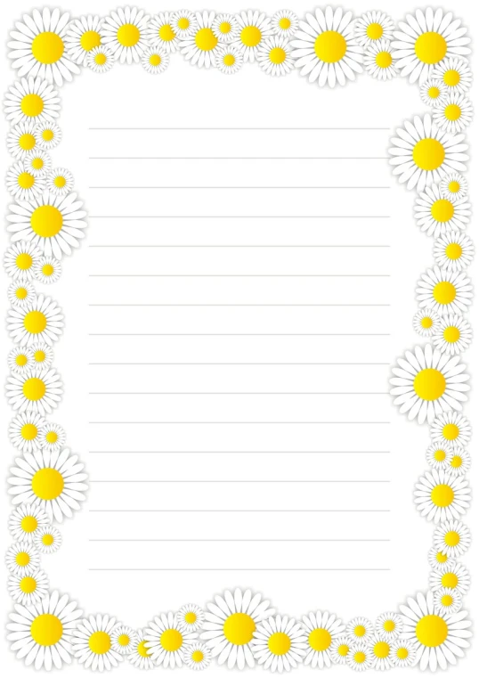 a blank lined notebook with sunflowers