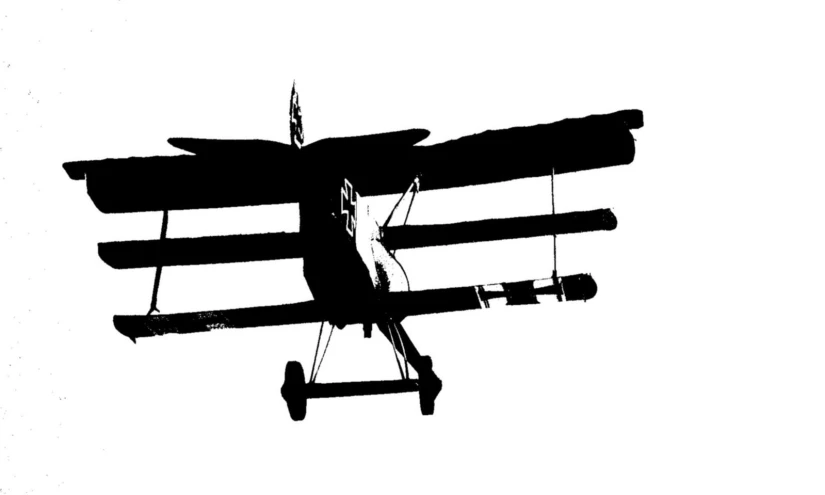 a silhouette po of a plane with propeller