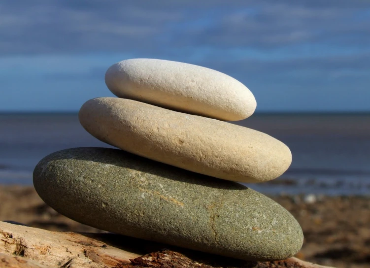 two stones sitting on top of each other