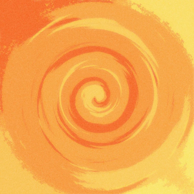 an abstract picture of yellow swirls against red