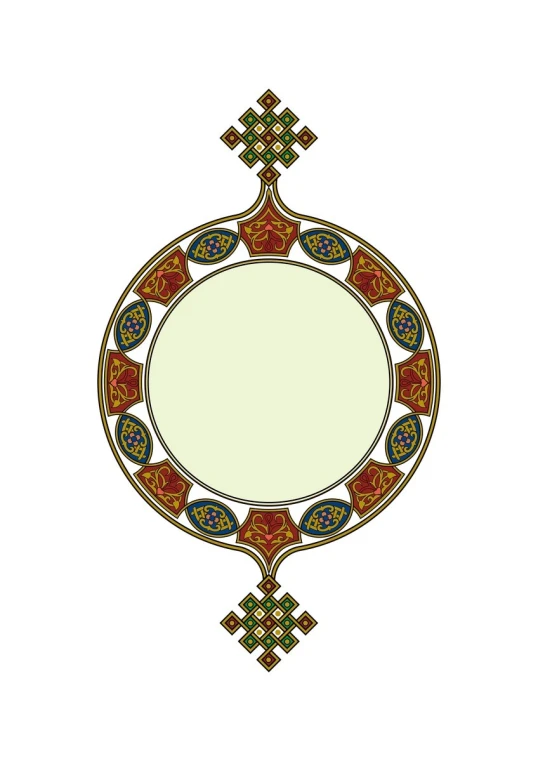 abstract ornamental design frame with three dimensional crosses