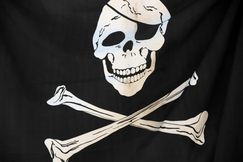 the pirate flag has a skull and cross bones