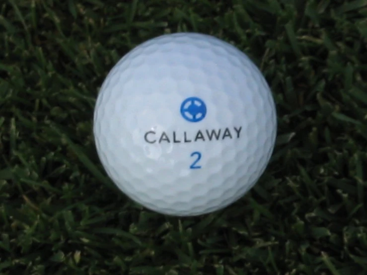 an image of a golf ball with the name of it in blue