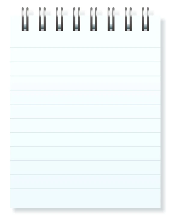 an empty lined notepad on white background